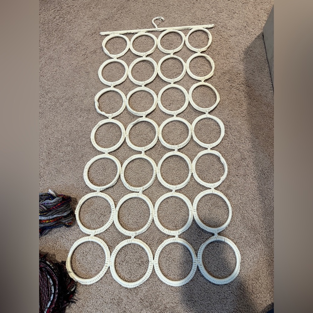 Cream Circular Scarf hanging holder